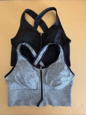 VINA Seamless Rhianna Front Zipper Sports Bra Bundle size large